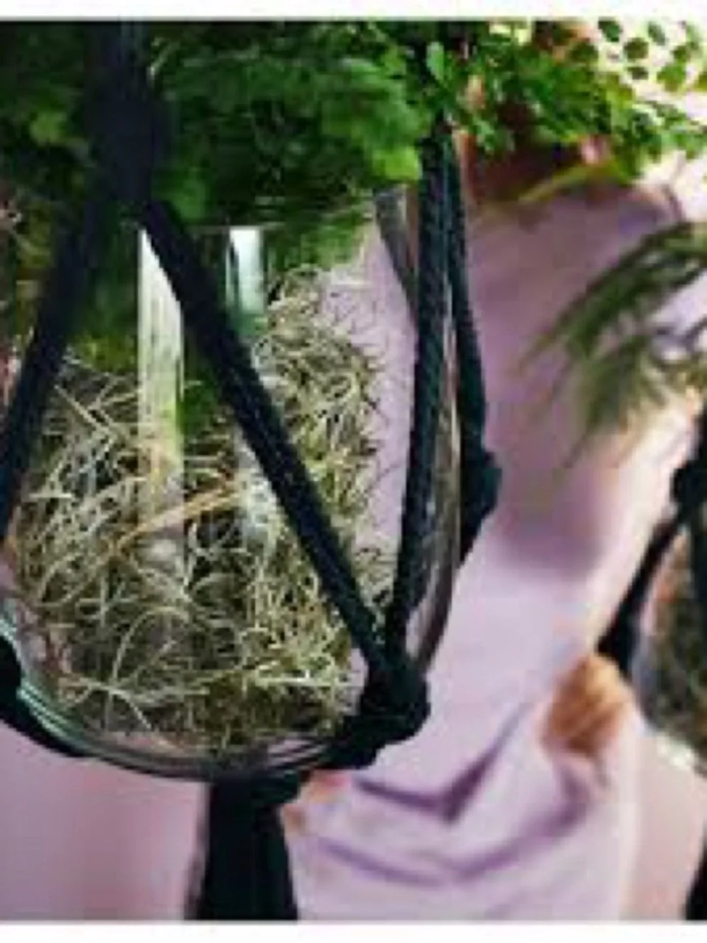 IKEA MÅVINN Navy Cotton Macrame Plant holder NIB